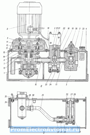 Рис.3. Схема гидравлического привода пресса ПВГ-8